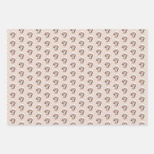 Englischer Setter Orange Belton Malerei Dog Art Geschenkpapier Set (Vorderseite)