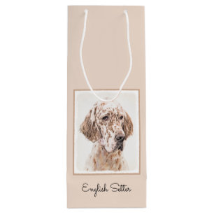 Englischer Setter Orange Belton Malerei Dog Art Geschenktüte Für Weinflaschen