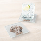 Englischer Setter Orange Belton Malerei Dog Art Glasuntersetzer (Schrägansicht)