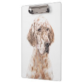 Englischer Setter Orange Belton Malerei Dog Art Klemmbrett (Links)