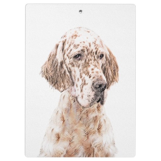 Englischer Setter Orange Belton Malerei Dog Art Klemmbrett (Rückseite)