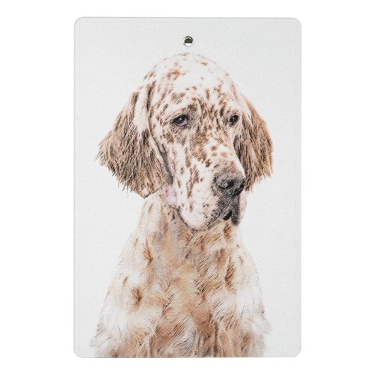 Englischer Setter Orange Belton Malerei Dog Art Mini Klemmbrett (Rückseite)