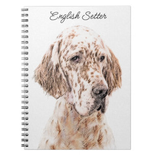 Englischer Setter Orange Belton Malerei Dog Art Notizblock