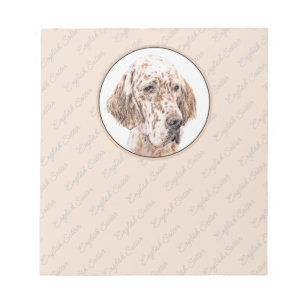 Englischer Setter Orange Belton Malerei Dog Art Notizblock