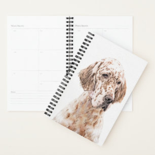 Englischer Setter Orange Belton Malerei Dog Art Planer