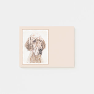Englischer Setter Orange Belton Malerei Dog Art Post-it Klebezettel