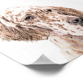 Englischer Setter Orange Belton Malerei Dog Art Poster (Ecke)