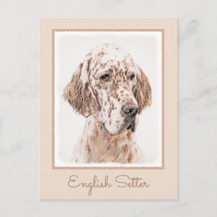 Englischer Setter Orange Belton Malerei Dog Art Postkarte