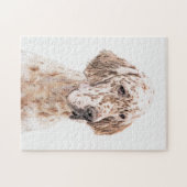 Englischer Setter Orange Belton Malerei Dog Art Puzzle (Horizontal)