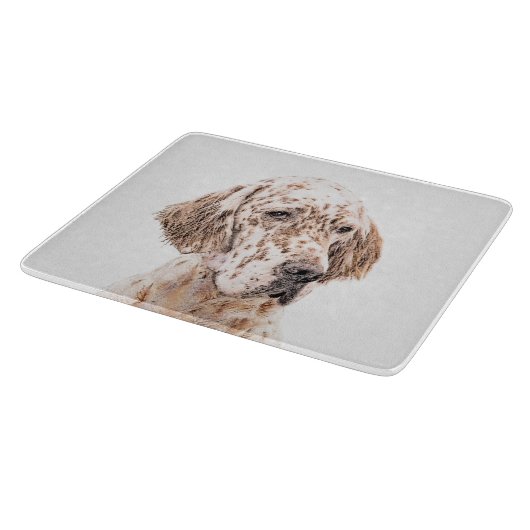 Englischer Setter Orange Belton Malerei Dog Art Schneidebrett (Ecke)