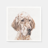 Englischer Setter Orange Belton Malerei Dog Art Serviette (Vorderseite)