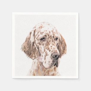 Englischer Setter Orange Belton Malerei Dog Art Serviette