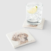 Englischer Setter Orange Belton Malerei Dog Art Steinuntersetzer (Seitenansicht)