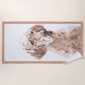 Englischer Setter Orange Belton Malerei Dog Art Strandtuch (Vorderseite)