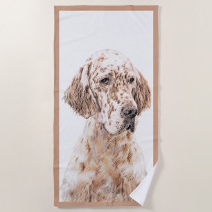 Englischer Setter Orange Belton Malerei Dog Art Strandtuch