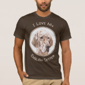 Englischer Setter Orange Belton Malerei Dog Art T-Shirt (Vorderseite)
