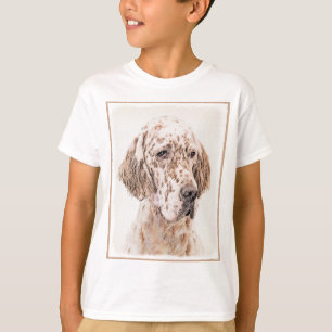 Englischer Setter Orange Belton Malerei Dog Art T-Shirt