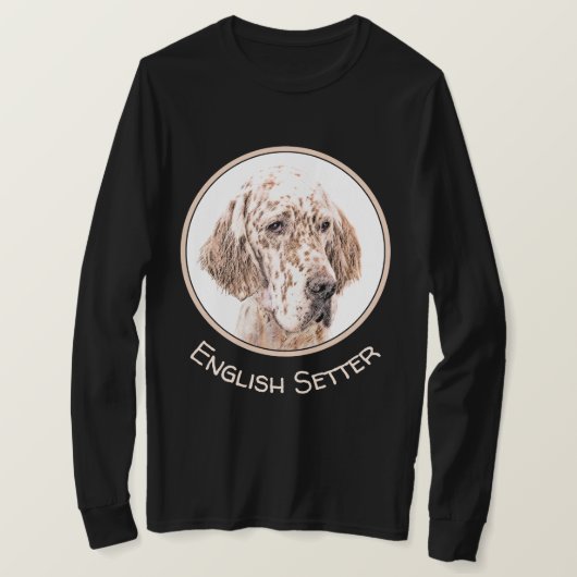 Englischer Setter Orange Belton Malerei Dog Art T-Shirt (Design vorne)