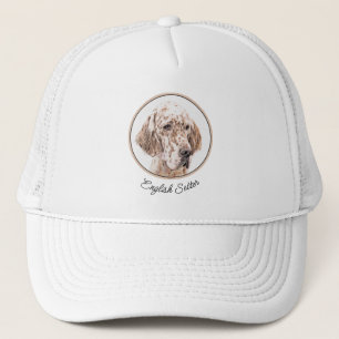 Englischer Setter Orange Belton Malerei Dog Art Truckerkappe