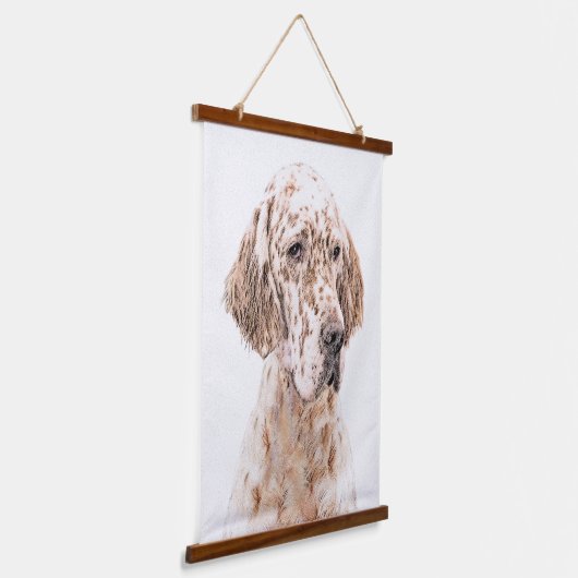 Englischer Setter Orange Belton Malerei Dog Art Wandteppich Mit Holzrahmen (Gewinkelt)