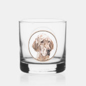 Englischer Setter Orange Belton Malerei Dog Art Whiskyglas (Rückseite)