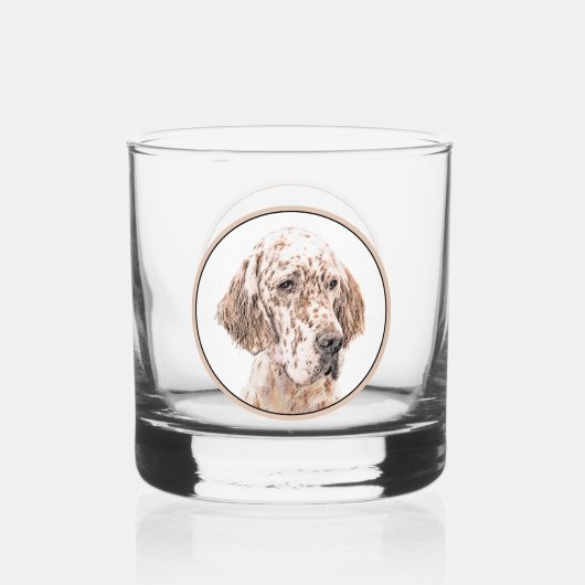 Englischer Setter Orange Belton Malerei Dog Art Whiskyglas (Rückseite)