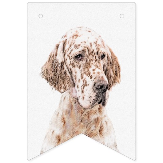 Englischer Setter Orange Belton Malerei Dog Art Wimpelkette (Erste Fahne)