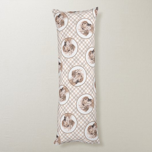 Englischer Setter Orange Belton Malerei Haustier H Seitenschläferkissen (Rückseite (Vertikal))