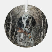 Englischer Setter  Ornament Aus Glas (Rückseite)