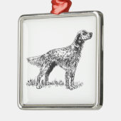 englischer Setter Ornament Aus Metall (Links)