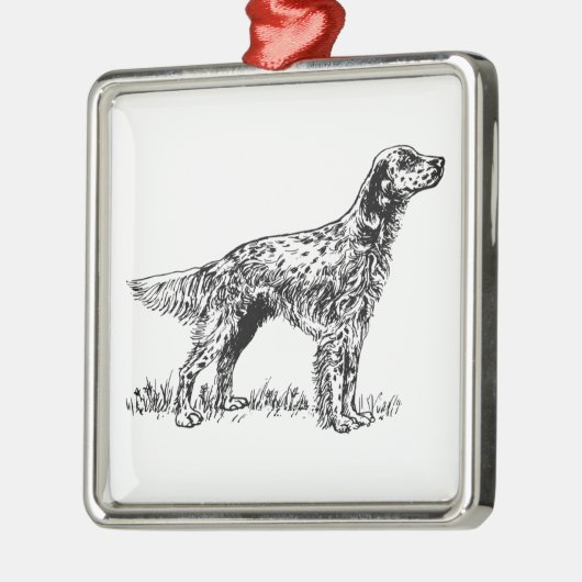 englischer Setter Ornament Aus Metall (Links)