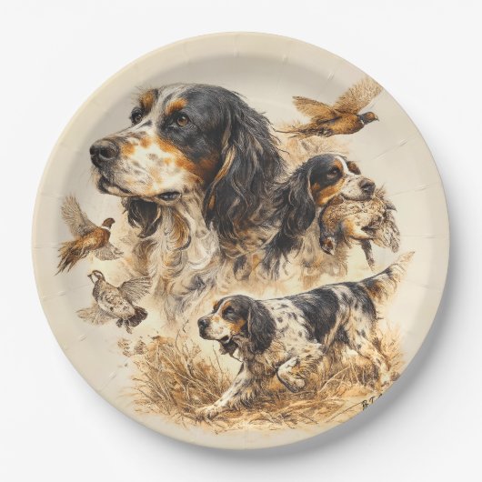 Englischer Setter Pappteller (Vorderseite)