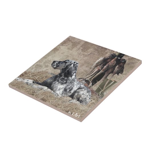 Englischer Setter, Pheasant Jägertester Poster Fliese (Seite)