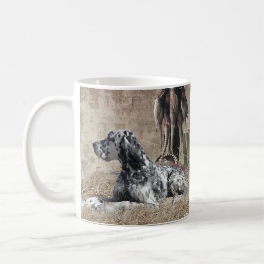 Englischer Setter, Pheasant Jägertester Poster Kaffeetasse (Links)