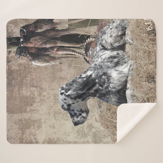 Englischer Setter, Pheasant Jägertester Poster Sherpadecke (Vorderseite (Horizontal))