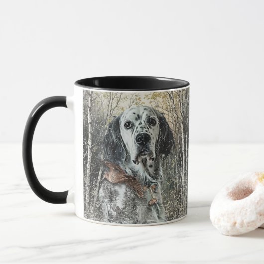 Englischer Setter  Tasse (Mit Donut)