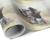 Englischer Setter, Vogeljagd Geschenkpapier (Rolleneckpunkt)