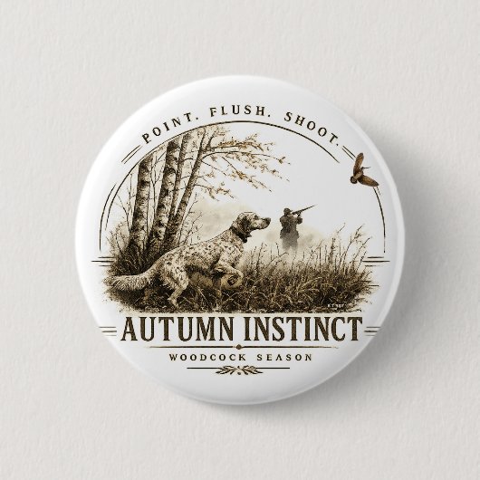 Englischer Setter, Waldschnepfenjagd Button (Vorderseite)