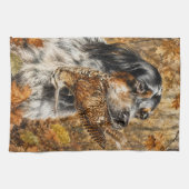 Englischer Setter, Waldschnepfenjagd  Geschirrtuch (Horizontal)