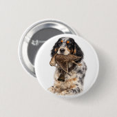 Englischer Setter, Waldschnepfenjagd, Hundekunst Button (Vorne & Hinten)