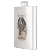 Englischer Setter, Waldschnepfenjagd, Hundekunst Flachmann (Links)