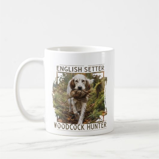 Englischer Setter, Waldschnepfenjagd  Kaffeetasse (Links)