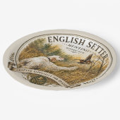 Englischer Setter, Waldschnepfenjagd  Pappteller (Schrägansicht)