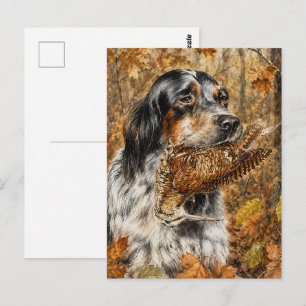 Englischer Setter, Waldschnepfenjagd Postkarte