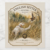 Englischer Setter, Waldschnepfenjagd Weinetikett (Einzelnes Label)