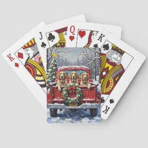 Englischer Setter Weihnachten Rotes Lastwagen Urla Spielkarten