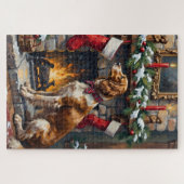 Englischer Setter Weihnachts Kamin Strumpf Puzzle (Horizontal)