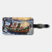 Englischer Setter Weihnachtsboot Urlaub Gepäckanhänger (Rückseite horizontal)