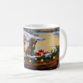 Englischer Setter Weihnachtsboot Urlaub Kaffeetasse (VorderseiteRechts)