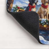 Englischer Setter Weihnachtsboot Urlaub Mousepad (Ecke)